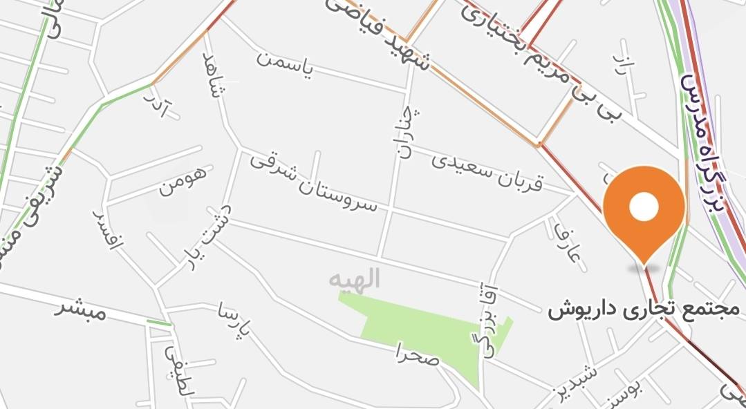نقشهٔ منتشرشدهٔ موقعیت مجتمع داریوش در الهیه